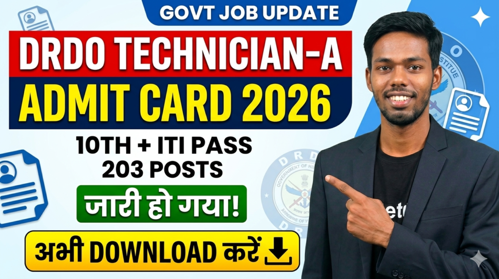 DRDO CEPTAM-11 Technician-A Admit Card 2026 Official Notice