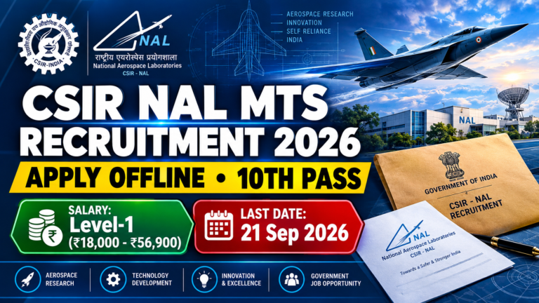 CSIR NAL Multi-Tasking Staff Recruitment 2026 Apply Offline for 06 MTS Posts