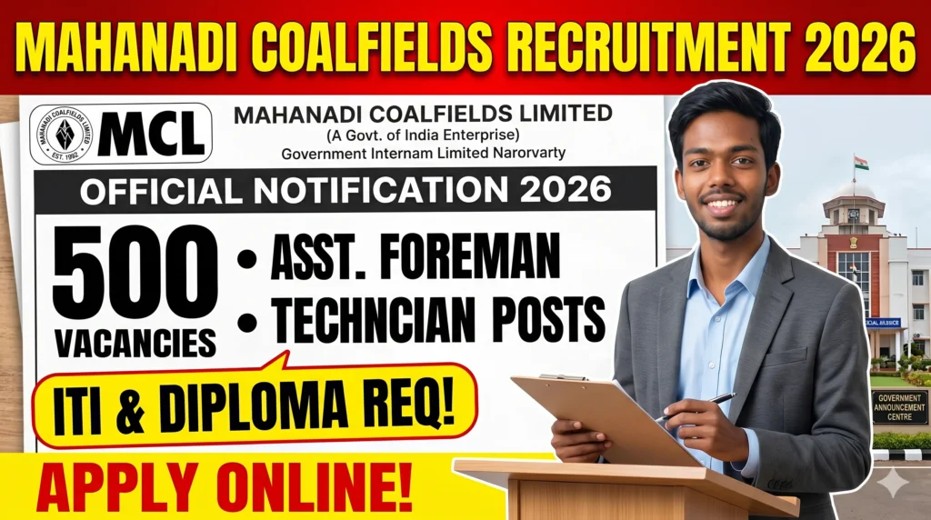 Mahanadi Coalfields (MCL) Recruitment 2026