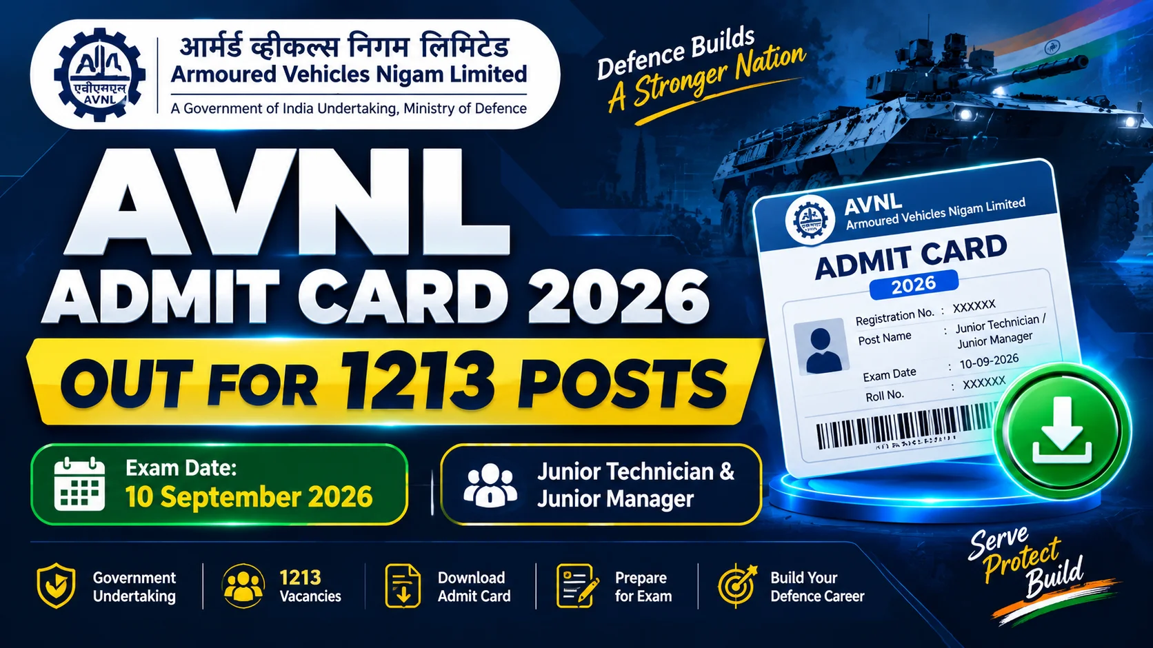 AVNL Admit Card 2026 Out 